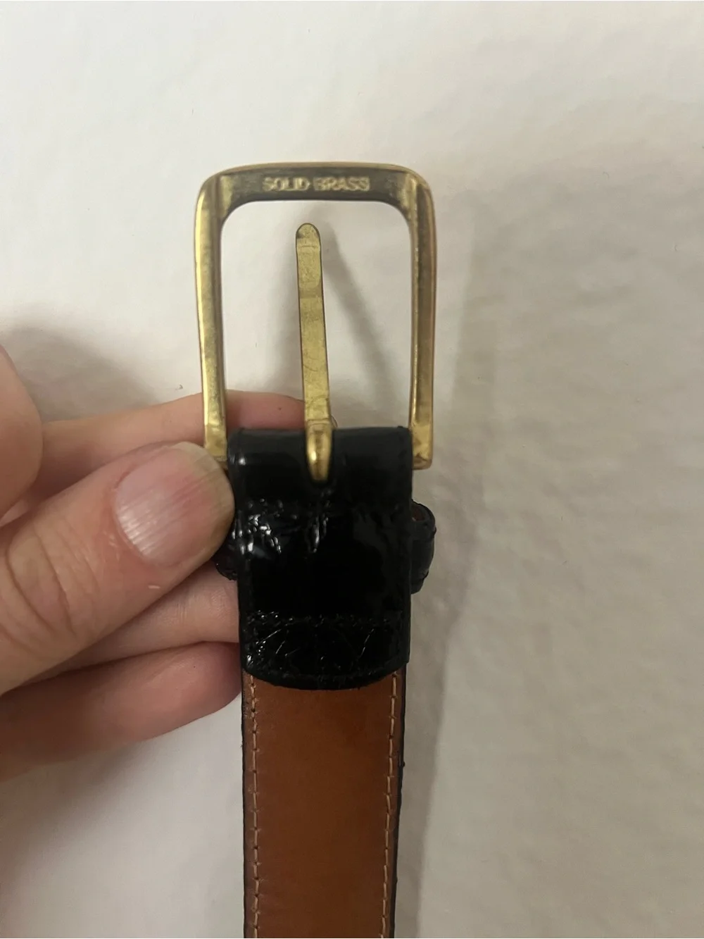 Brooks Brothers Black Genuine Alligator Belt Size 38